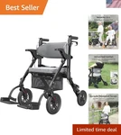 All-terrain 2-IN-1 Rollator Walker With Brakes Support For Active Seniors. Fixed Price $417.99.