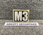New: Permobil M3 Decal Emblem Sticker. Measures 9/16" Long X 1/8" Tall.. Fixed Price $15.00.