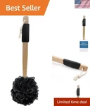 Luxurious Exfoliating Loofah Brush With Natural Wood Handle - Shower Essential. Fixed Price $9.99.