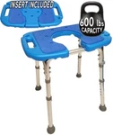 Atlas Deluxe Bariatric Shower Bath Bench Chair 600LB Padded Cutout Adjustable Ht. Fixed Price $129.00.