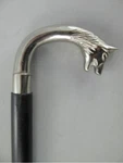 Silver Wolf Head Walking Stick Vinatge Classic Style Wooden Cane. Fixed Price $38.99.