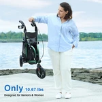 3-WHEEL Rolling Walker 260LBS Folding Rollator With 8IN Wheels Seat Green. Fixed Price $106.59.