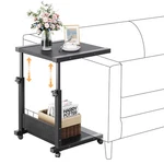 Furist Hospital Bedside With Wheels Adjustable Height Sofa BLACK-1. Fixed Price $63.99.