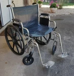 Medline MDS806900 Excel Extra-wide 24" Bariatric Wheelchair. Fixed Price $100.00.