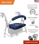 Rollator Seat And Backrest Cover Set Peacock Feathers Pattern Stylish Wal.... Fixed Price $32.00.