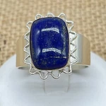 Jay King Sterling Silver Lapis Ring Cushion Cut Lattice Design Size 9.5 Signed. Fixed Price $64.99.