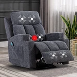 Ebello Manual Recliner Chair W/ Massage & Soft Fabric Home Theater Seating. Fixed Price $199.98.