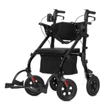 Elenker All Terrain Rollator Walker Transport Wheelchair Combo 2 1 - Black. Fixed Price $161.35.