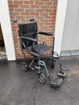 Nova Lightweight Transport Chair - 19" With Swing Away Footrest 329B. Fixed Price $70.00.