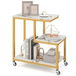 3-LAYER White Edge Table With Wheels,the Ultimate Multi-tasker For Any Space. Fixed Price $113.99.