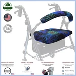 Seniors' Rollator Walker Accessory: Peacock Feathers Seat And Backrest Covers. Fixed Price $29.89.