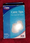 Carex Gray Tips 2 Pack Fits All Standard Canes & Crutches 3/4" New In Box. Fixed Price $6.47.