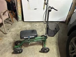 Kneerover Scooter Walker Green With Basket Adjustable Handlebars Works. Fixed Price $64.99.