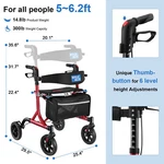 Rollator Walker With Seat- Fold Up Heavy Duty Mobility Walking Aid For Adult Usa. Fixed Price $119.95.