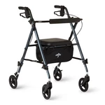 Medline Smoky Blue Superlight Folding Aluminum Mobility Rollator Walker, 250 Lb.. Fixed Price $32.00.