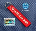 Medical Bag Tag (fabric, Embroiled, Double Sided) For Medicine Travel Cooler. Fixed Price $8.00.