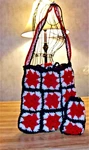 Granny Squares Shoulder Bag With Phone Or Glasses Holder Wearable Art. Fixed Price $12.50.