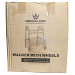 Medical King Lightweight Aluminum Walker With Wheels Up To 350 Lbs. Fixed Price $17.99.