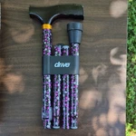 Drive Folding Adjustable Walking Cane Floral Print, 300 Lb Capacity, Black/pink. Fixed Price $19.99.