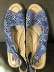 Spring Step Sling Back Padded Insole Wedge Sandal Metallic Blue Eu 42US 11-11.5. Fixed Price $25.00.