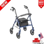 4-WHEEL Rollator Walker W/fold Removable Back Support Steel Rolling Blue. Fixed Price $67.41.