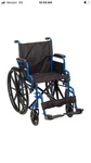 Drive Medical Blue Streak Lightweight Folding Wheelchair With 20 Inch Wide Seat. Fixed Price $129.99.