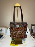 Patricia Nash Leopard Haircalf Leather Tote Shoulder Animal Print Handbag. Fixed Price $39.99.