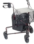 Drive Medical 3 Wheel Rollator Rolling Walker With Basket Tray And Pouch 8 Inch. Fixed Price $199.00.