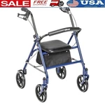Four Wheel Rollator Rolling Walker With Folding Removable Back Support Senior. Fixed Price $67.41.