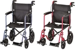 Nova 20" Lightweight Folding Transport Wheelchair 12 Rear Wheels Red Blue. Fixed Price $309.95.