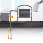 19 In. Mobility Bed Rail With Swiveling Handle Adjustable Legs Brown. Fixed Price $118.74.