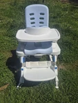 Rifton Hts Shower/bath Chair Wheeled Adjustable W/ Tray Footrest White/blue. Fixed Price $250.00.