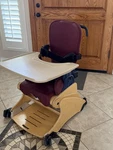Rifton Chair With Tray Wood/burgundy. Fixed Price $300.00.