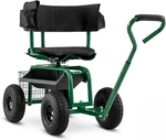 Outdoor Gardening Scooter Goplus Rolling Seat W/ Storage Basket & Tray. Fixed Price $113.99.