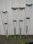 Two Sets Of Used Adult Crutches Medline 250LBS Medichoice 5'2" To 5'10" 300. Fixed Price $20.00.