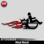 Hot Rod Wheelchair Handicap Sticker Red Flames Van Truck Ramp Decal. Fixed Price $6.99.