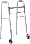 Medline Lightweight Two Button Folding Walker 5" Wheels, 300 Lbs Metallic. Fixed Price $24.99.