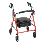 Drive Medical Folding Rollator Walker Red 4 Wheel Seat Storage R800RD. Fixed Price $58.97.