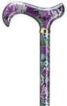 Ladies Purple Pansies Garden Flowers Floral Wooden Walking Cane Derby Handle. Fixed Price $62.99.