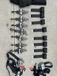 (7) Q'straint Wheelchair Retractor Tie Down Straps Lap And Shoulder Full Set. Fixed Price $1000.00.