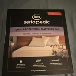 Sertapedic Total Protection Twin Mattress Pad Waterproof Microban White. Fixed Price $49.00.