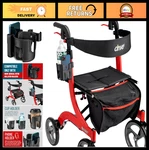 Clip-on Cup & Phone Holder For Rollator Walkers Fits Drive Medical Nitro, Easy. Fixed Price $44.99.