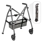 Walker Folding Mobility Aid Ez Fold-n Go Wheels Basket Black Lightweight Stander. Fixed Price $209.99.