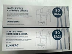 Lunderg Hassle Free Commode Liners Disposable Bedside 16OZ 100 Ct New! 2 50 Pack. Fixed Price $29.99.