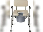 Medline Drop Arm Commode With Padded Seat And Backrest For Adults & Seniors. Fixed Price $90.00.