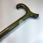 Coopers - Hand Crafted Green Lacquer Maple Derby Walking Cane. Fixed Price $50.00.