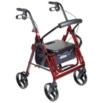 Drive Duet Transport Chair Rollator Walker Holds 300 Lbs Aluminum Burgundy 795BU. Fixed Price $197.77.
