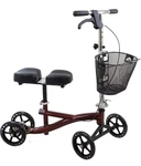 Roscoe Medical Knee Walker All Terrain Adjustable Scooter, Burgundy. Fixed Price $78.99.