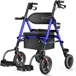 For Seniors 2 In Rollator Wheelchairs Combo 10" Big Wheels Seat. Fixed Price $189.00.