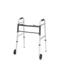Compass Health Adult Dual 2-BUTTON Folding Walker 5" Wheels WKAAW2B New. Fixed Price $100.00.